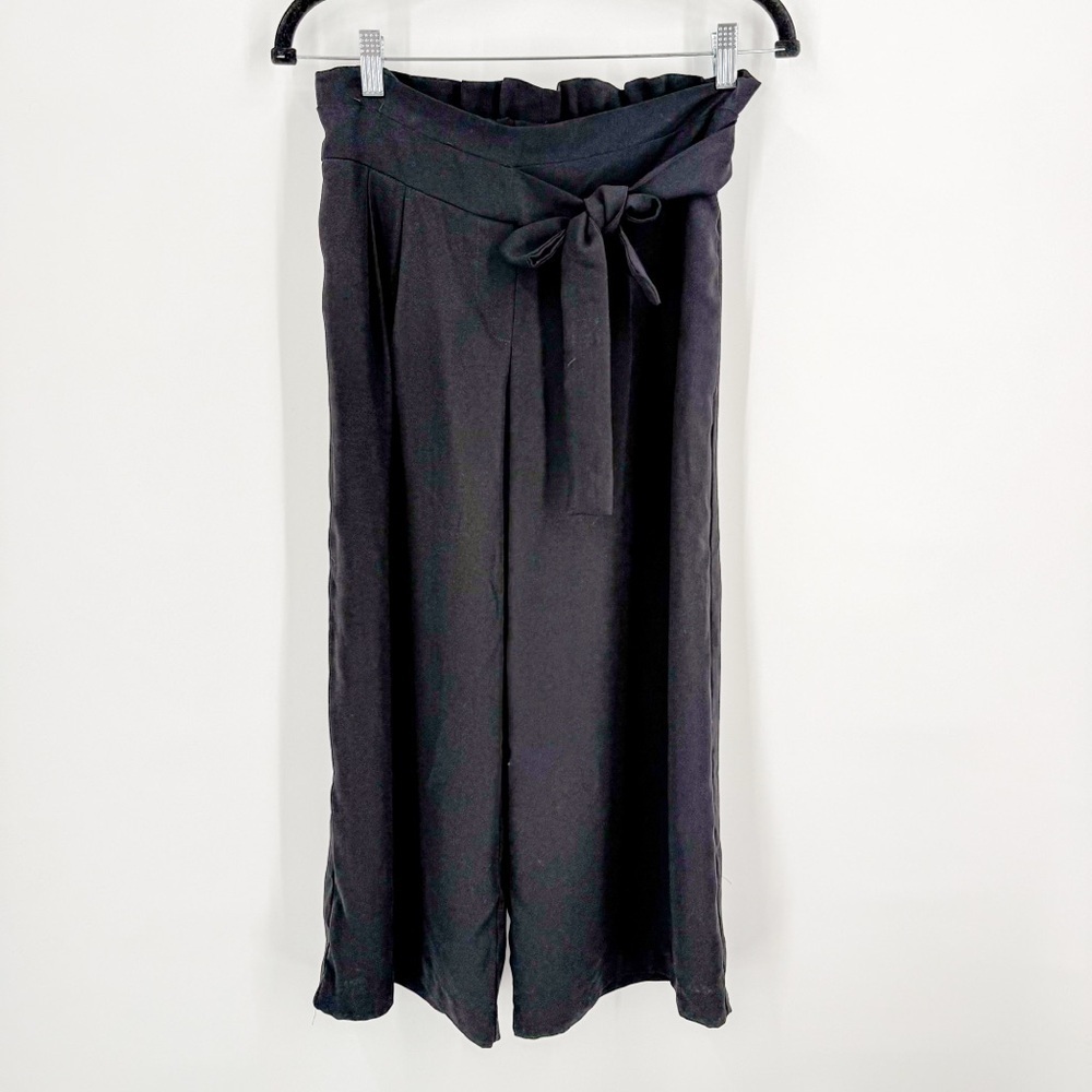 Carolina Belle Black Wide Leg Jumpsuit with Elegant Tie Waist